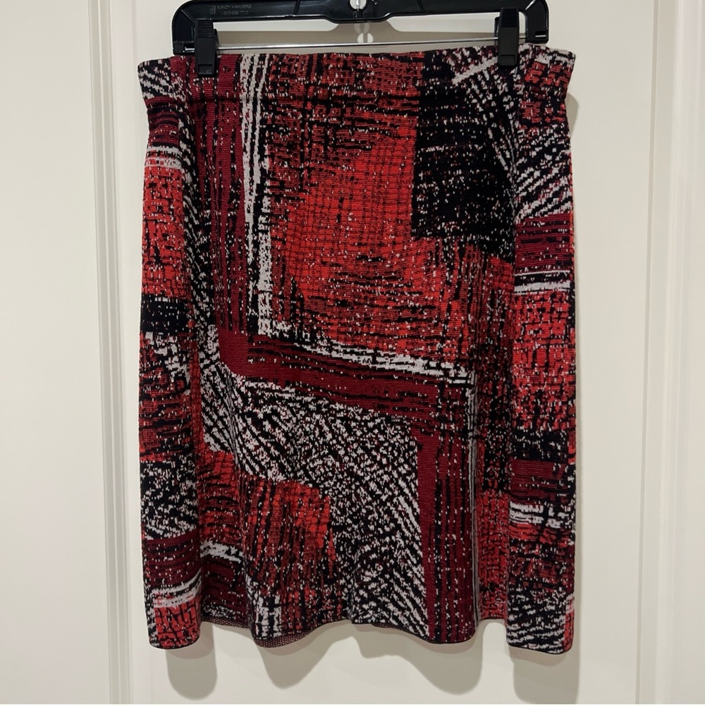 NIC+ZOE Red and Black Pencil Skirt for Night Out